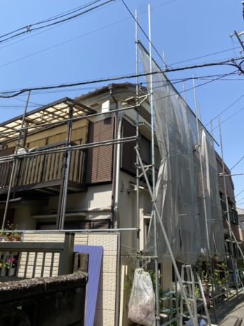 北区十条仲原解体足場工事